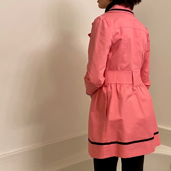Candie's Jackets & Coats Candies Pink With Black Trim Long Peacoat